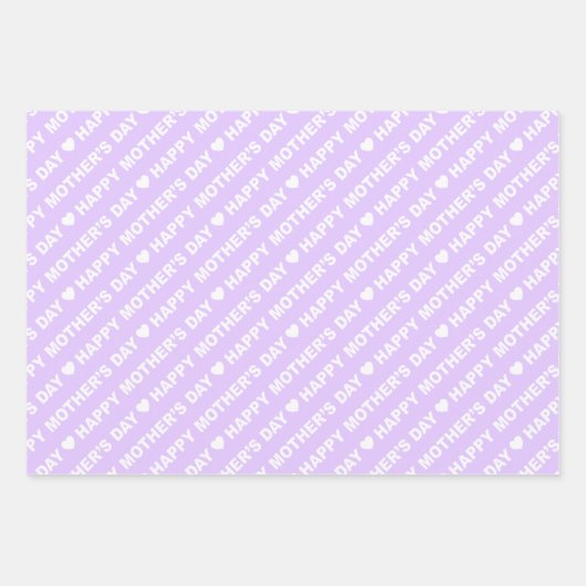 Happy Moederdag Lila en White Inpakpapier Vel (Voorkant)