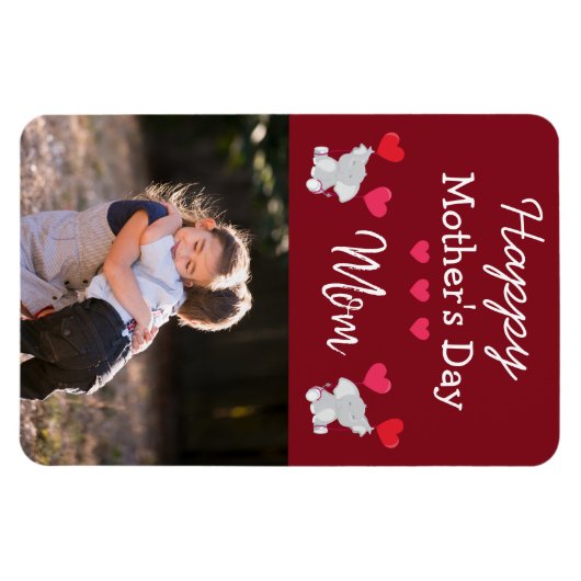Happy Moederdag mama Elephant Photo Magnet Magneet (Horizontaal)