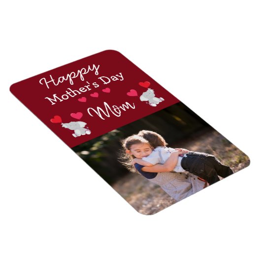Happy Moederdag mama Elephant Photo Magnet Magneet (Rechterzijde)