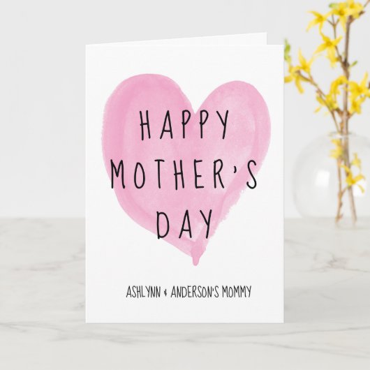 Happy Moederdag mama uit het Kinder Kaart (Gele Bloem)