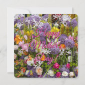 Happy Moederdag met bloemen Aankondiging (Voorkant)