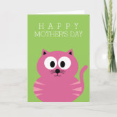 Happy Moederdag met Cute Pink Cat Kaart (Voorkant)