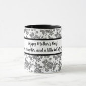 Happy Moederdag met Grijze Rozen Bloemenpatroon Mok (Midden)