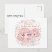 Happy Moederdag met leuke anime design Feestdagenkaart (Voorkant / Achterkant)