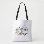 Happy Moederdag met roze rozen | Canvas tas (Voorkant)