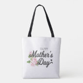 Happy Moederdag met roze rozen | Canvas tas (Achterkant)