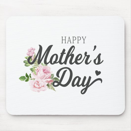 Happy Moederdag met roze rozen | Mousepad Muismat (Voorkant)