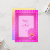 Happy Moederdag met roze ventilator Kaart (Voorkant / Achterkant in situ)