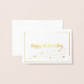 Happy Moederdag met sterren Goudolie Kaart (Voorkant met envelop)