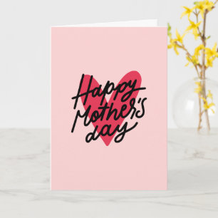 Happy Moederdag Modern Handlettering Heart Kaart