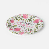 Happy Moederdag Modern Pink Floral Botanical Papieren Bordje (Gekanteld)