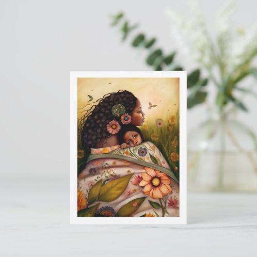 Happy Moederdag moeder en dochter schilderen Briefkaart (Staand voorkant)