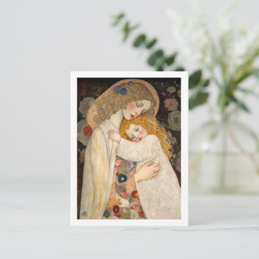 Happy Moederdag moeder en dochter schilderen Briefkaart (Staand voorkant)