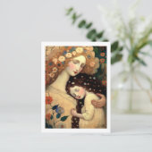 Happy Moederdag moeder en dochter schilderen Briefkaart (Staand voorkant)