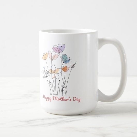 Happy Moederdag Mok – een prachtig bloemencadeau (Rechts)