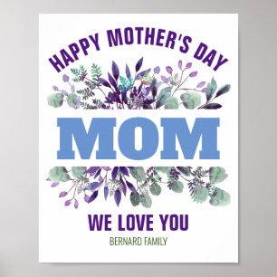 HAPPY MOEDERDAG MOM GEPERSONALISEERD GIFT POSTER
