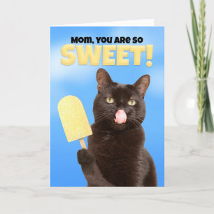 Happy Moederdag Mom Schattige Cat met Sweet Ice Po Feestdagen Kaart