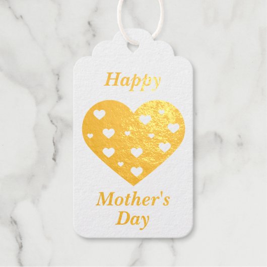 Happy Moederdag Mooie rode witte harten Cadeaulabels (Voorkant)