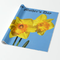 Happy Moederdag narcissen gouden medaille bloemen