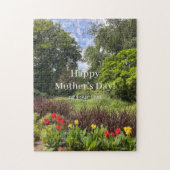 Happy Moederdag of Jouw tekst Natuur Park Floral Legpuzzel (Verticaal)