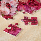 Happy Moederdag of Jouw tekst Rozen Flowers Legpuzzel (Zijkant)