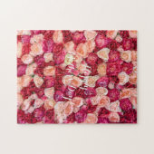 Happy Moederdag of Jouw tekst Rozen Flowers Legpuzzel (Horizontaal)