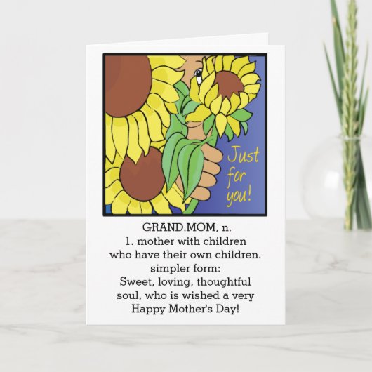 Happy Moederdag oma Wenskaart Kaart (Voorkant)