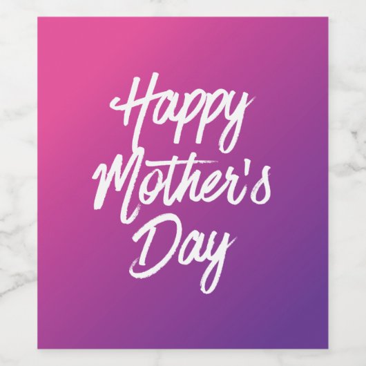 Happy Moederdag op wijnlabels Wijn Etiket (Enkel label)