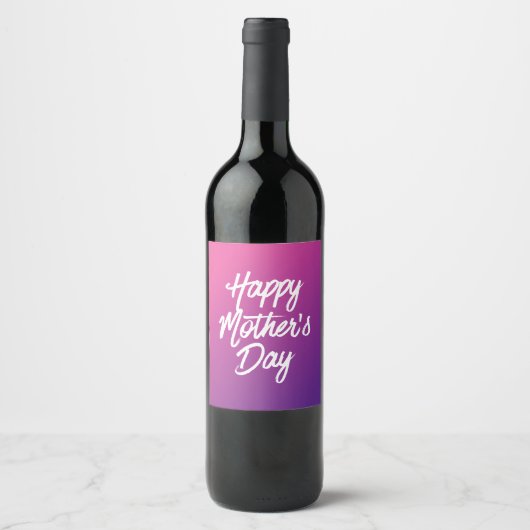 Happy Moederdag op wijnlabels Wijn Etiket (Voorkant)
