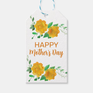 Happy Moederdag Oranje Rozen Floral Gift Labels Cadeaulabel