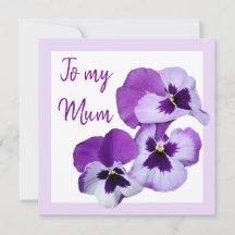 Happy Moederdag paarse pansy floral