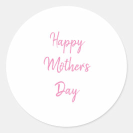 Happy Moederdag Party 2024 Roze Eenvoudig Modern Ronde Sticker