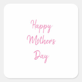 Happy Moederdag Party 2024 Roze Eenvoudig Modern Vierkante Sticker