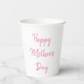 Happy Moederdag Party 2024 Roze Script Custom Papieren Bekers (Achterkant)
