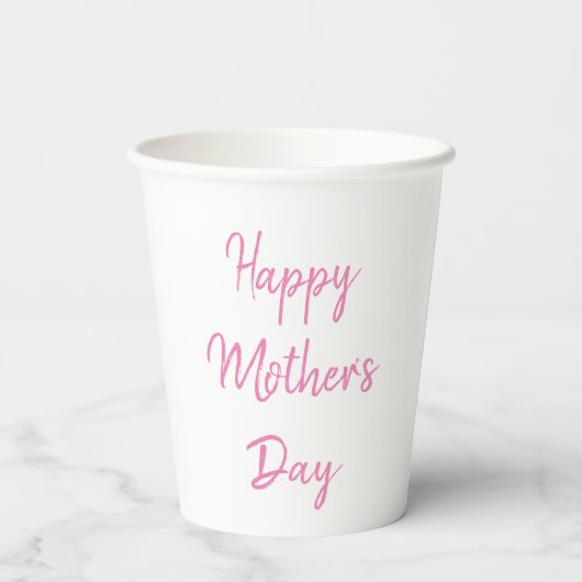 Happy Moederdag Party 2024 Roze Script Custom Papieren Bekers (Achterkant)