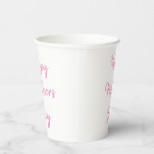 Happy Moederdag Party 2024 Roze Script Custom Papieren Bekers (Rechts)