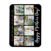 Happy Moederdag Photo Collage Custom Black Magneet (Verticaal)