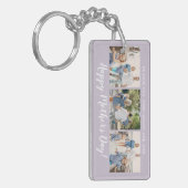 Happy Moederdag Photo Collage Custom Lavender Sleutelhanger (Voorkant Links)