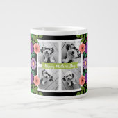 Happy Moederdag Photo Collage - Girly Flowers Extra Grote Beker (Voorkant)