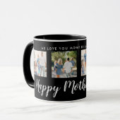 Happy Moederdag Photo Collage Zwart Mok (Voorkant links)