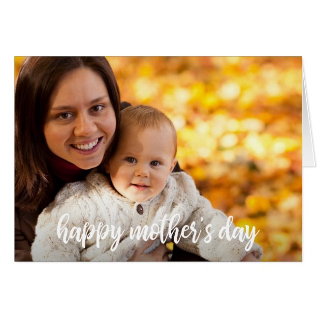 Happy Moederdag Photo Template White Script (Voorkant Horizontaal)