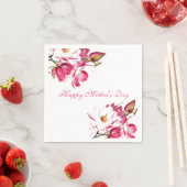 Happy Moederdag Pink Floral script Servet (Insitu)