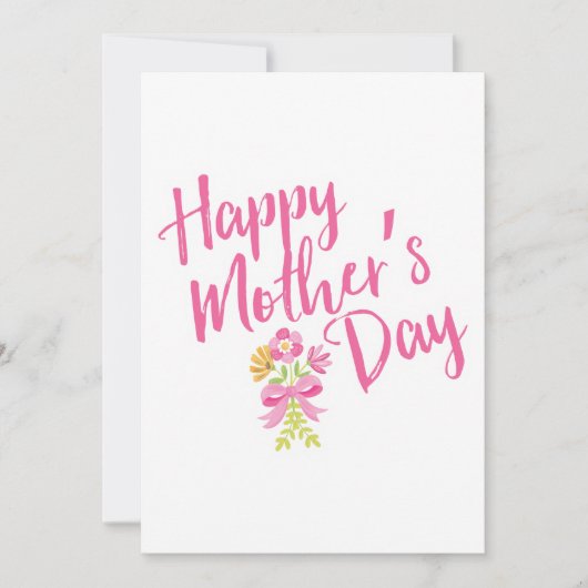 Happy Moederdag Pink Floral Typografie (Voorkant)