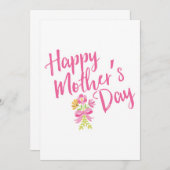 Happy Moederdag Pink Floral Typografie (Voorkant / Achterkant)