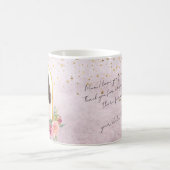 Happy Moederdag Pink-Gold Floral Photo Lijst Koffiemok (Center)