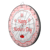 "HAPPY MOEDERDAG" PINK HEARTS DARTBORD (Voorkant Rechts)