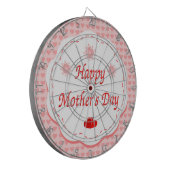 "HAPPY MOEDERDAG" PINK HEARTS DARTBORD (Voorkant Links)