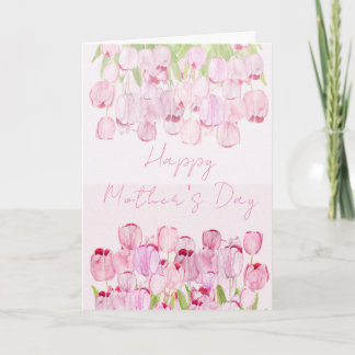 Happy moederdag Pink Tulpen Flower Card