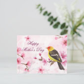 Happy Moederdag Pink Waterverf Cherry Blossom Briefkaart (Staand voorkant)