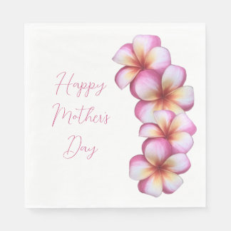 Happy Moederdag Plumeria papieren servetten